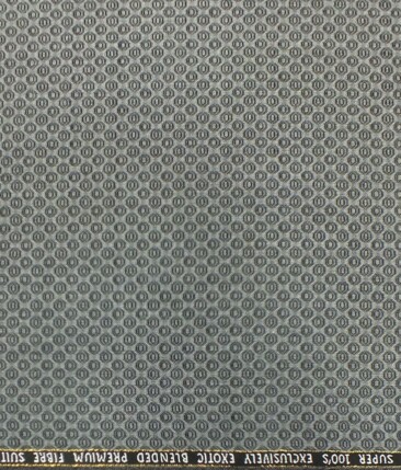 J.Hampstead by Siyaram's  Silver Grey Super 100 20% Wool Embossed Weave Premium Bandh Gala or Blazer Fabric (Unstitched - 2 Mtr)