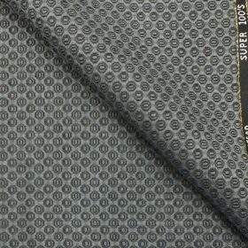 J.Hampstead by Siyaram's  Silver Grey Super 100 20% Wool Embossed Weave Premium Bandh Gala or Blazer Fabric (Unstitched - 2 Mtr)