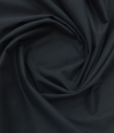 J.hampstead by Siyaram's Dark Navy Blie 98% Cotton Solids Stretchable Trouser Fabric (Unstitched - 1.40 Mtr)