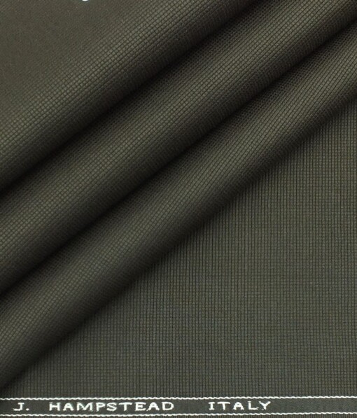 J.hampstead by Siyaram's Wood Brown 100% Cotton Structured Trouser Fabric (Unstitched - 1.30 Mtr)