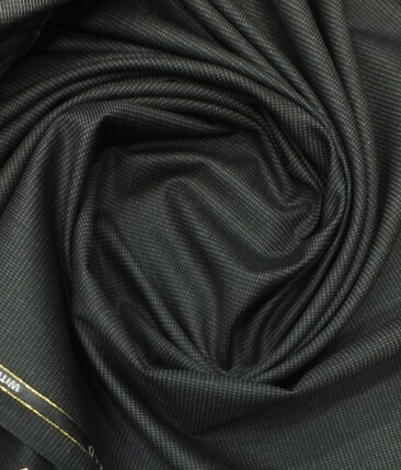 J.Hampstead by Siyaram's Dark Grey Self Structured Super 100's 20% Wool Premium Unstitched Three Piece Suit Fabric (3.75 Mtr)