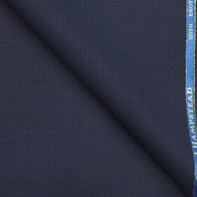 J.Hampstead by Siyaram's Dark Royal Blue Structured Super 100's 20% Wool Premium Unstitched Three Piece Suit Fabric (3.75 Mtr)