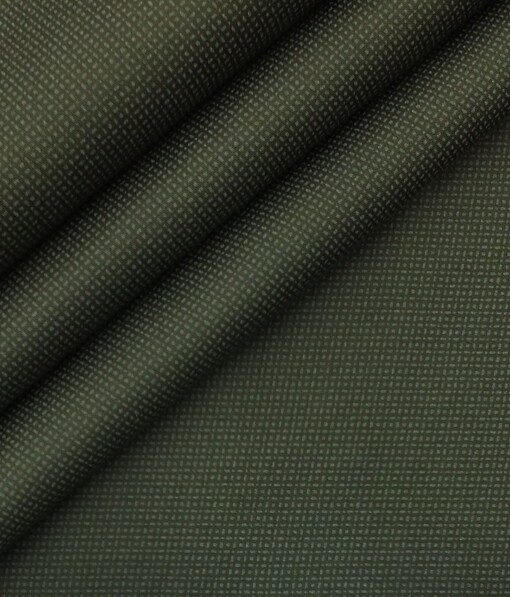 Saville & Young (S&Y)Dark Green 100% Giza Cotton Dots Printed Trouser Fabric (Unstitched - 1.30 Mtr)
