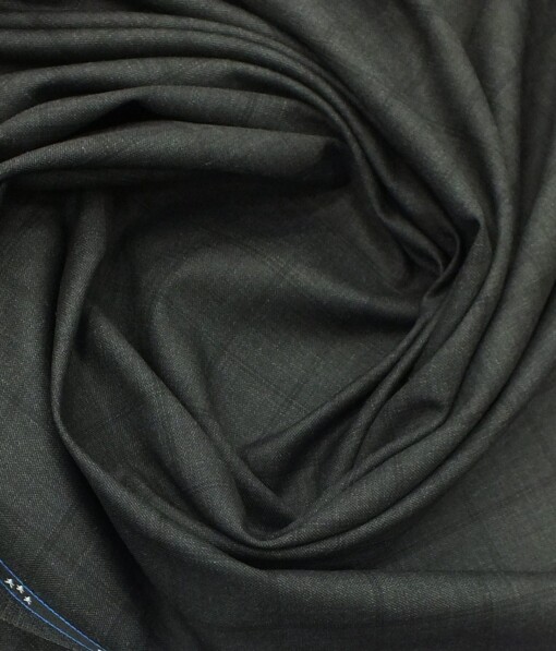 Saville & Young (S&Y) Dark Grey Broad Check Super 110's 22% Merino Wool Premium Unstitched Three Piece Suit Fabric (3.75 Mtr)