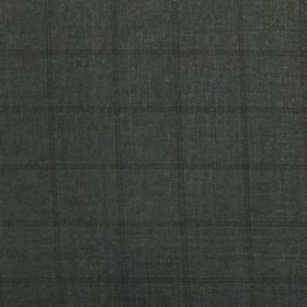 Saville & Young (S&Y) Dark Grey Broad Check Super 110's 22% Merino Wool Premium Unstitched Three Piece Suit Fabric (3.75 Mtr)
