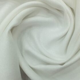 Linen Club White 100% Pure Linen 60 LEA Jacquard Structured Shirt Fabric (1.60 M)