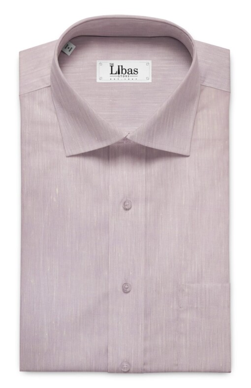 Linen Club Light Purple 100% Pure Linen 60 LEA Self Design Shirt Fabric (1.60 M)