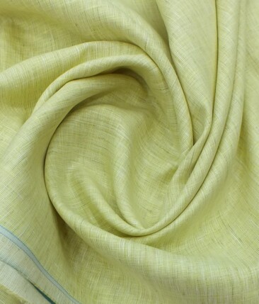 Linen Club Light Yellowish Beige 100% Pure Linen 60 LEA Self Design Shirt Fabric (1.60 M)