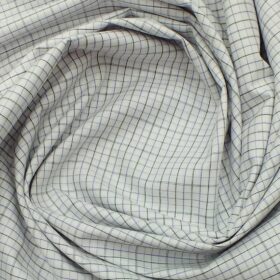 Arvind Men's White 100% Premium Cotton Purple Check Shirt Fabric (1.60 M)