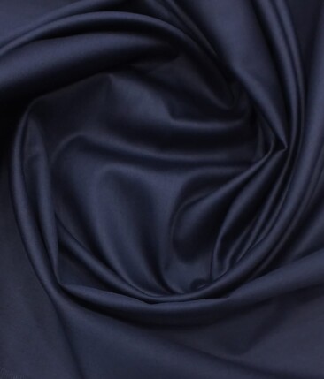 Bombay Rayon Men's Dark Royal Blue 100% Cotton Satin Weave Shirt Fabric (1.60 M)