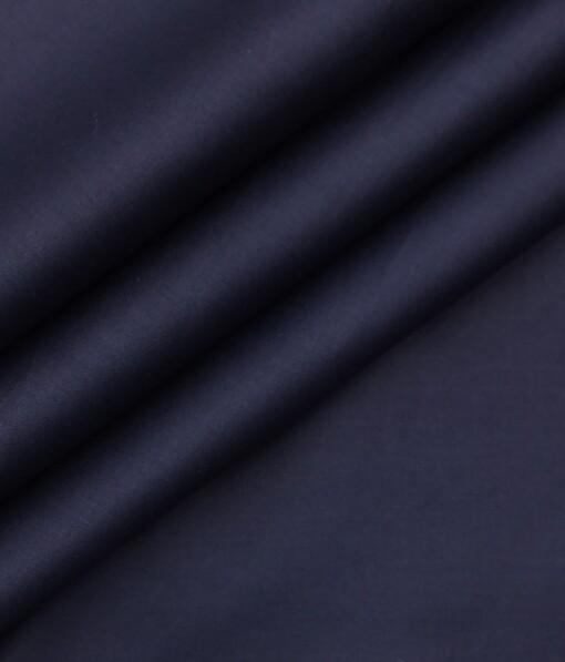 Bombay Rayon Men's Dark Royal Blue 100% Cotton Satin Weave Shirt Fabric (1.60 M)