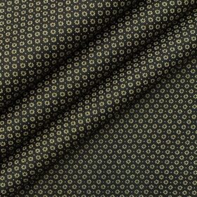 Cadini by Siyaram's Men's Black & Beige 100% Cotton Printed Shirt Fabric (1.60 M)
