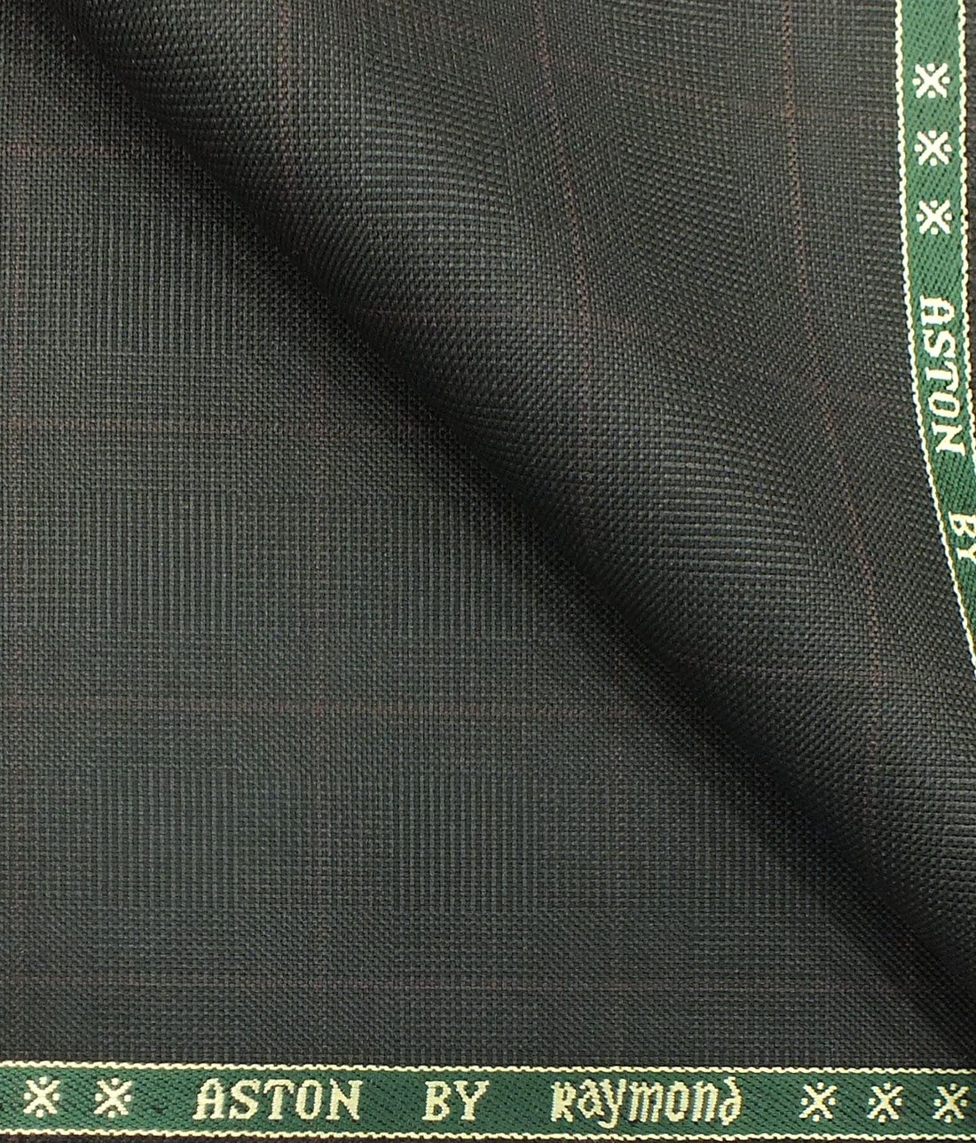 Raymond Dark Brown Checks Trouser Fabric With Exquisite Beige Khadi Look Printed Shirt Fabric (Unstitched)