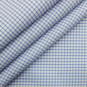 Raymond Royal Blue Structured Trouser Fabric With F.M. Hammerle White base Blue Checks Shirt Fabric (Unstitched)