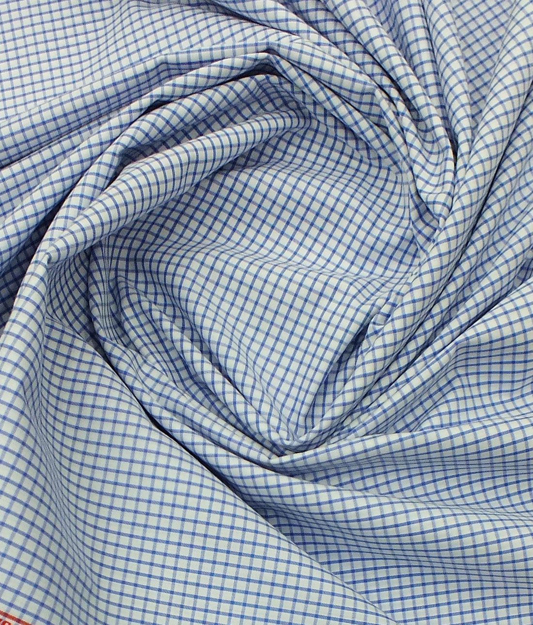 Raymond Royal Blue Structured Trouser Fabric With F.M. Hammerle White base Blue Checks Shirt Fabric (Unstitched)