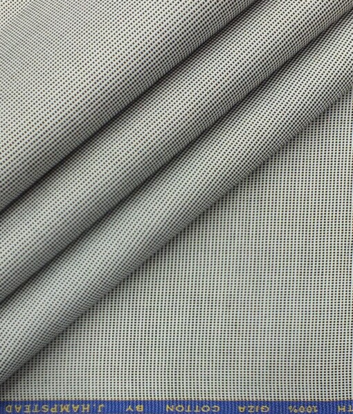 Raymond Worsted Grey Self Design Trouser Fabric With J.hampstead by Siyaram's White & Black Structured Shirt Fabric (Unstitched)
