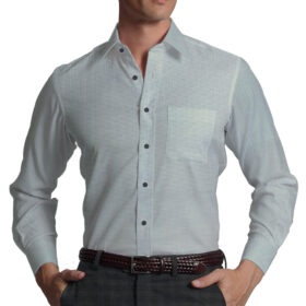 Raymond Grey Self Check Trouser Fabric With J.hampstead by Siyaram's Light Grey Structured Shirt Fabric (Unstitched)