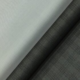 Raymond Grey Self Check Trouser Fabric With J.hampstead by Siyaram's Light Grey Structured Shirt Fabric (Unstitched)