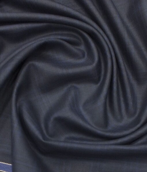 Raymond Dark Blue Checks Trouser Fabric With Nemesis Sky Blue Floral Jacquard Shirt Fabric (Unstitched)