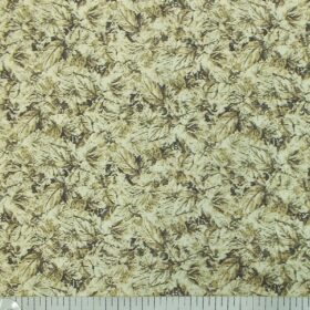 Exquisite Men's Beige & Brown 100% Cotton Floral Printed Shirt Fabric (1.60 M)
