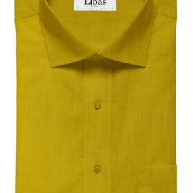 Exquisite Men's Medallion Yellow 100% Cotton Chambray Weave Solid Shirt Fabric (1.60 M)