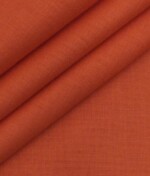 Exquisite Men's Tiger Orange 100% Cotton Chambray Weave Solid Shirt Fabric (1.60 M)