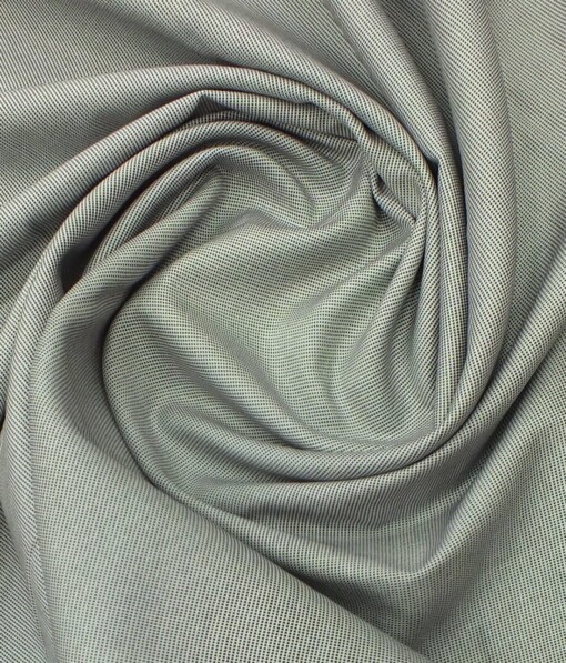 J.Hampstead by Siyaram's Men's Light Grey & Black 100% Giza Cotton Pin-Point Oxford Weave Shirt Fabric (1.60 M)