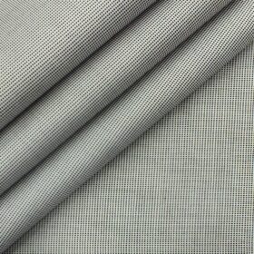 J.Hampstead by Siyaram's Men's Light Grey & Black 100% Giza Cotton Pin-Point Oxford Weave Shirt Fabric (1.60 M)
