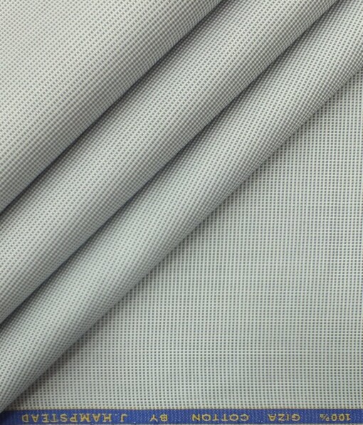J.Hampstead by Siyaram's Men's Light Grey 100% Giza Cotton Pin-Point Oxford Weave Shirt Fabric (1.60 M)