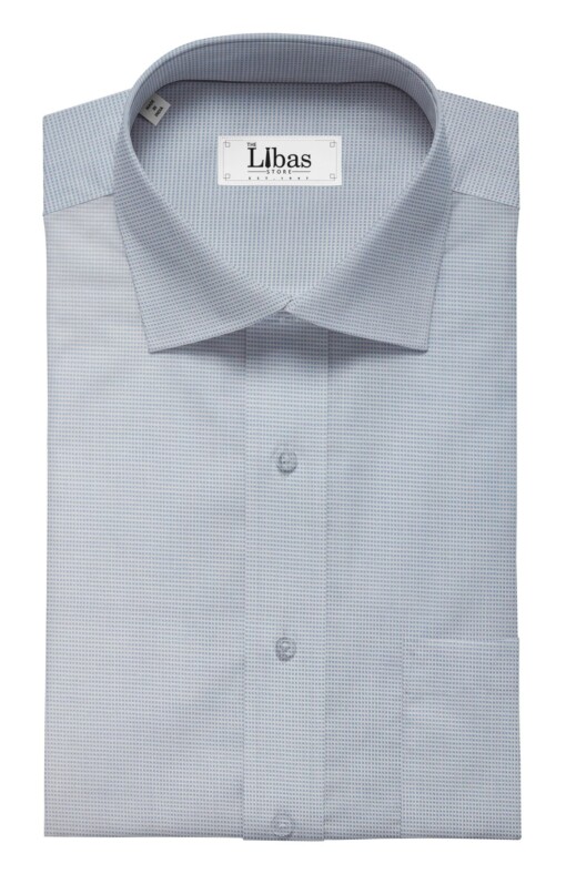 J.Hampstead by Siyaram's Men's Sky Blue 100% Giza Cotton Pin-Point Oxford Weave Shirt Fabric (1.60 M)