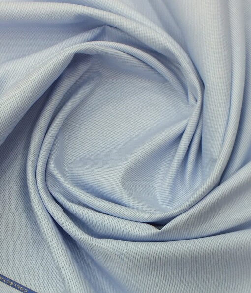 J.Hampstead by Siyaram's Men's Sky Blue 100% Giza Cotton Pin-Point Oxford Weave Shirt Fabric (1.60 M)