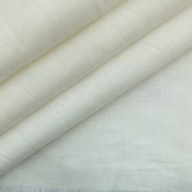 J.hampstead by Siyaram's White 100% Super Fine Pure Linen 60 LEA Self Design Shirt Fabric (1.60 M)