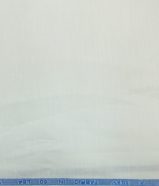 J.Hampstead by Siyaram's Men's White Silk Look 50% Cotton + 50% Linen 60 LEA White Solid Shirt Fabric (1.60 M)
