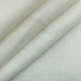 J.hampstead by Siyaram's Off-White White 100% Pure Linen 60 LEA Self Design Shirt Fabric (1.60 M)