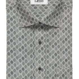 Monza Men's Light Grey 100% Premium Cotton Grey Digital Floral Print Shirt Fabric (1.60 M)