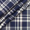 Monza Men's Dark Royal Blue 100% Superfine Cotton White Broad Checks Shirt Fabric (1.60 M)