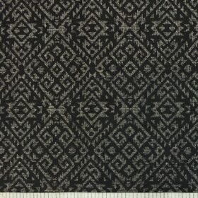 Moretii by Siyaram's Men's Black 100% Fine Cotton Brown Printed Shirt Fabric (1.60 M)