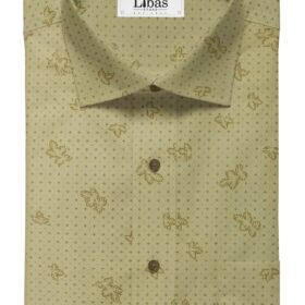 Moretii by Siyaram's Men's Light Brown 100% Fine Cotton Dark Brown Printed Shirt Fabric (1.60 M)