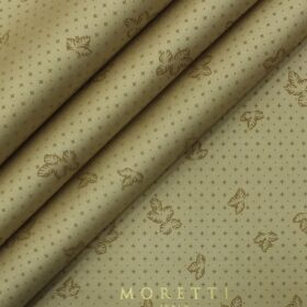Moretii by Siyaram's Men's Light Brown 100% Fine Cotton Dark Brown Printed Shirt Fabric (1.60 M)