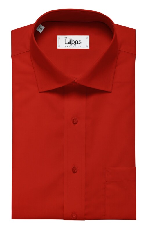 Nemesis Men's Blood Red 100% Egyptian Giza Cotton Satin Weave Shirt Fabric (1.60 M)