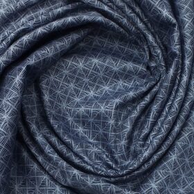 Nemesis Men's Dark Blue 100% Egyptian Giza Cotton Printed Shirt Fabric (1.60 M)