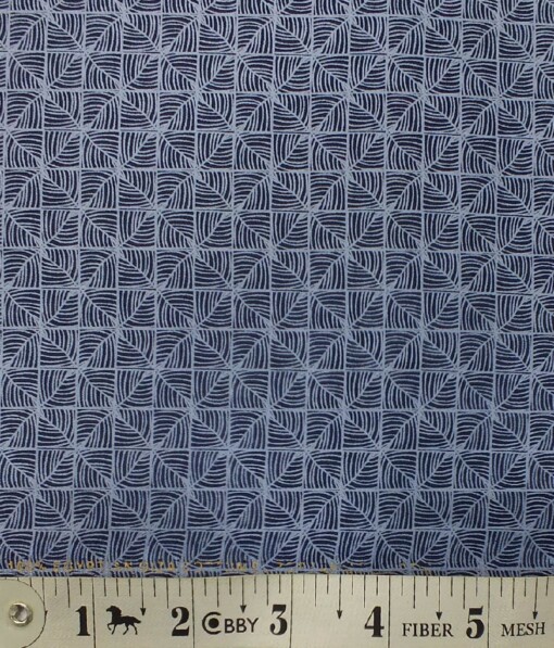 Nemesis Men's Dark Blue 100% Egyptian Giza Cotton Printed Shirt Fabric (1.60 M)