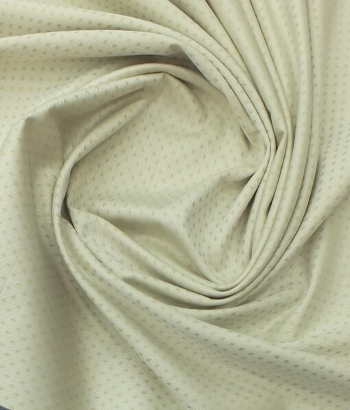 Nemesis Men's Beige 100% Egyptian Giza Cotton Structured Dobby Reversible Shirt Fabric (1.60 M)