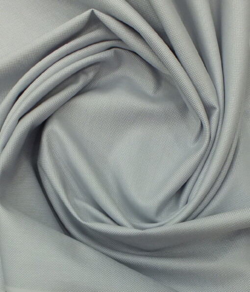 Nemesis Men's Light Grey 100% Egyptian Giza Cotton Structured Dobby Shirt Fabric (1.60 M)