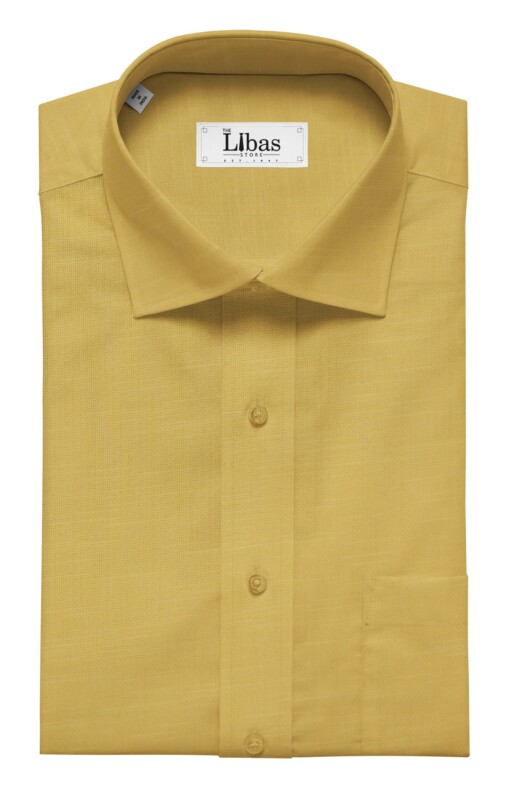 Nemesis Men's Canary Yellow 100% Cotton Chambray Weave Structured Shirt Fabric (1.60 M)