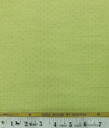 Soktas Men's Lime Green 100% Egyptian Giza Cotton Dobby Shirt Fabric (1.60 M)