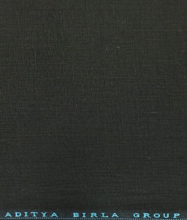 Linen Club Black 100% Pure Linen Solid Trouser Fabric (1.30 M)