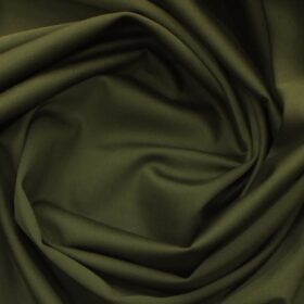 Ankur by Arvind Dark Greenish Brown Solid Cotton Lycra Stretchable Trouser Fabric (Unstitched - 1.40 Mtr)