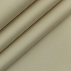 Ankur by Arvind Latte Beige Solid Cotton Lycra Stretchable Trouser Fabric (Unstitched - 1.40 Mtr)