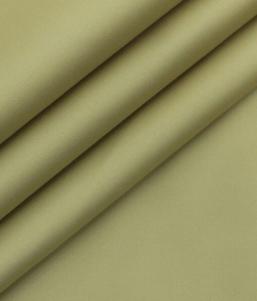 Ankur by Arvind Oat Beige Solid Cotton Lycra Stretchable Trouser Fabric (Unstitched - 1.40 Mtr)